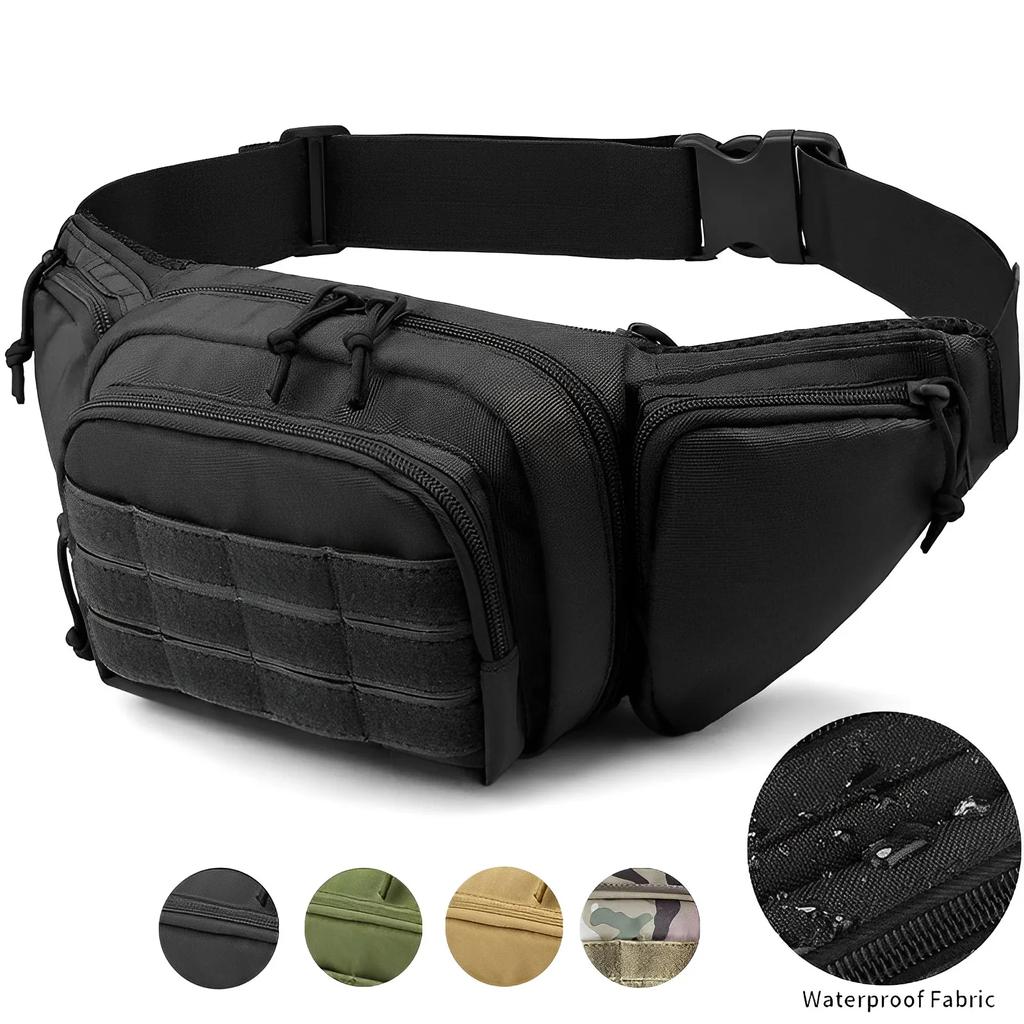 Multi- Waist Pack Fanny Packs for Men Nylon Shoulder Hiking Mobile Phone Bag Sports High-capacity Waist Bag