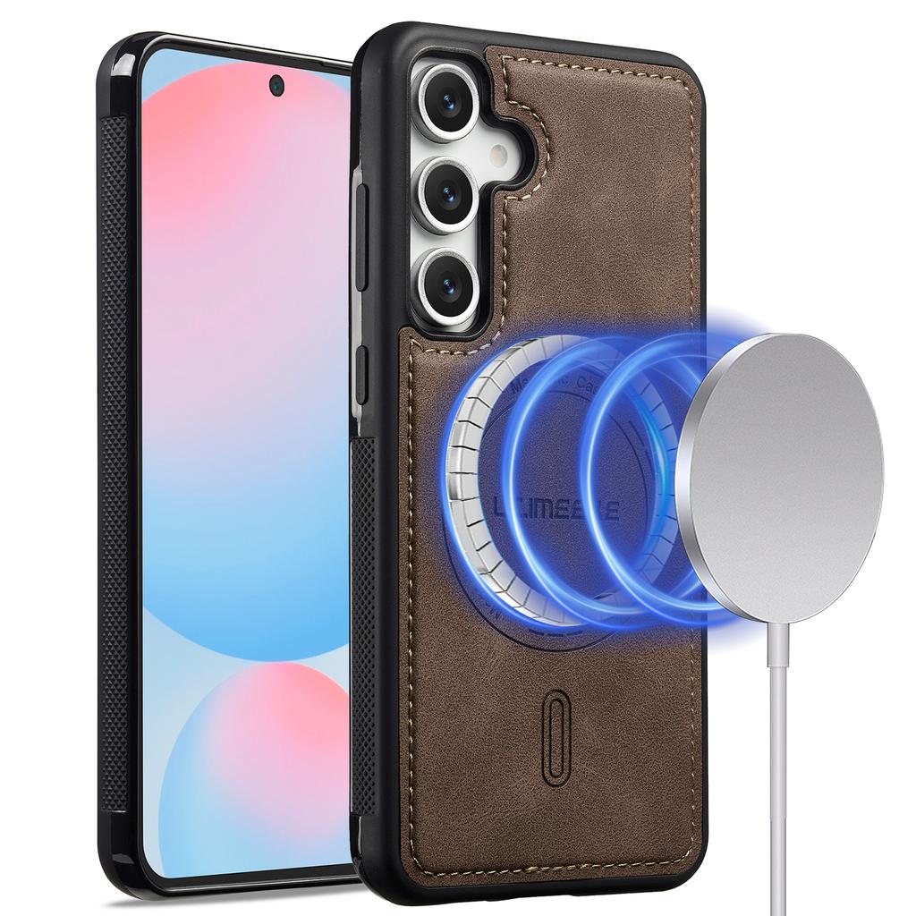 LC.IMEEKE L6 For Samsung Galaxy A35 5G Case PU Leather Coated PC TPU Phone Cover Magnetic Case