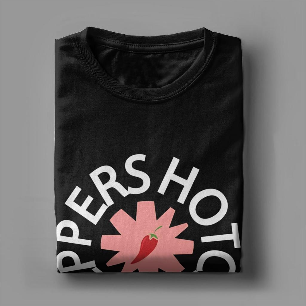 Novelty Red Hot Chili Pepper Tshirts For Unisex O Neck 100 Cotton T Shirts Rock Band Short Sleeve Tees Plus Size Tops