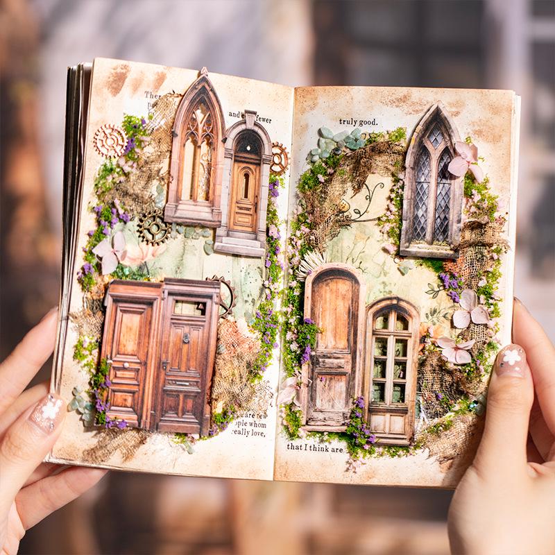 Beautiful Day Retro Window & Door Journal Stickers: Old Courtyard Series for Collage & Decoration