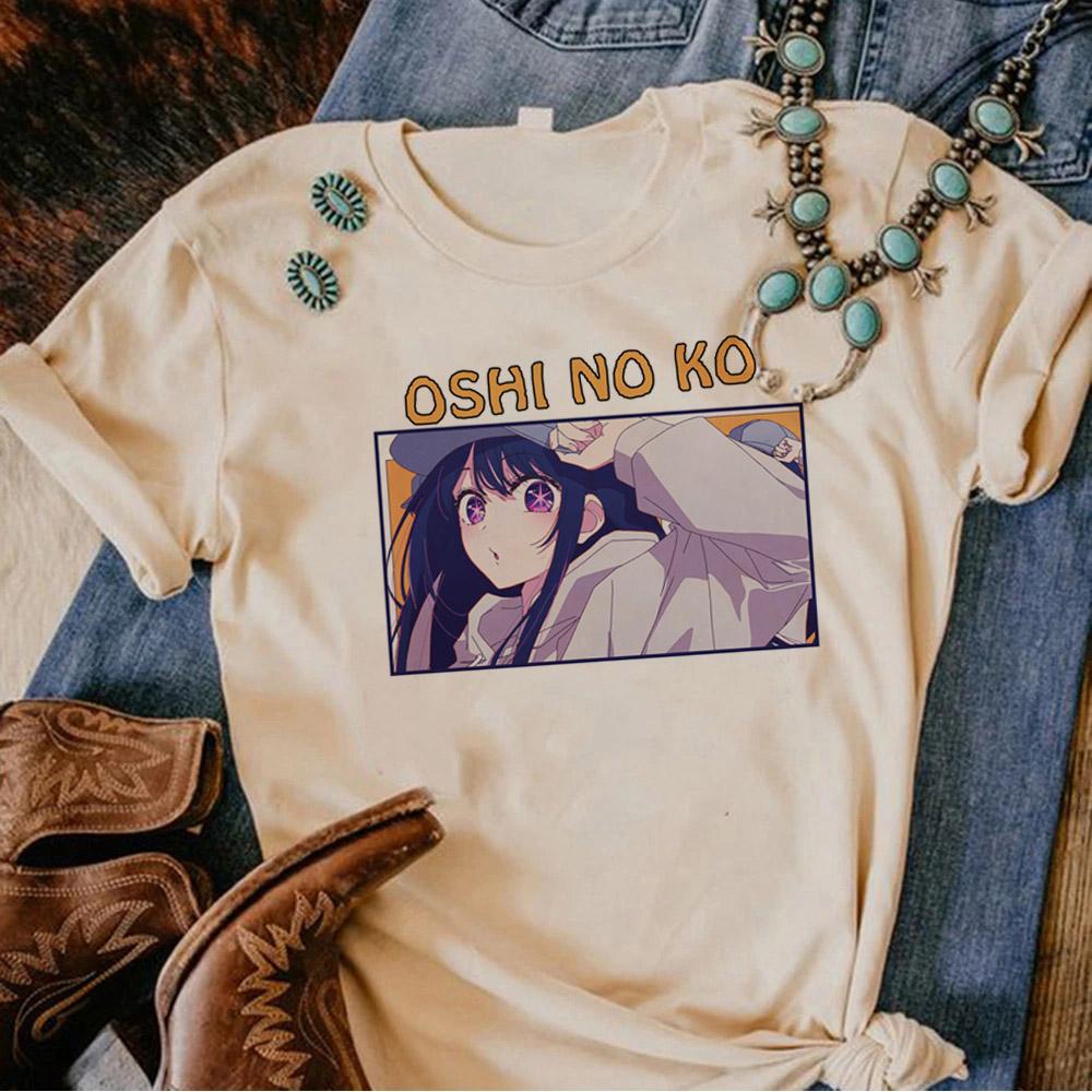 Heißes Neues Anime OSHI NO KO Muster Bedrucktes T-Shirt Damen Anime Harajuku Atmungsaktiv Locker Kurzarm T-Shirt Oberteile