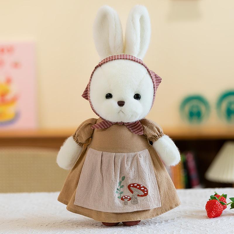 New Cute Pastoral Rabbit Plush Toy Rag Doll Children's Apron Rabbit Doll for Girls