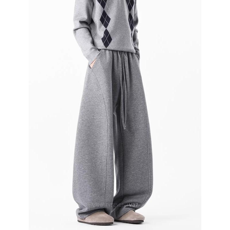 Mens Heavyweight Cut Sweatpants Cleanfit Vintage Loose Athletic Trousers