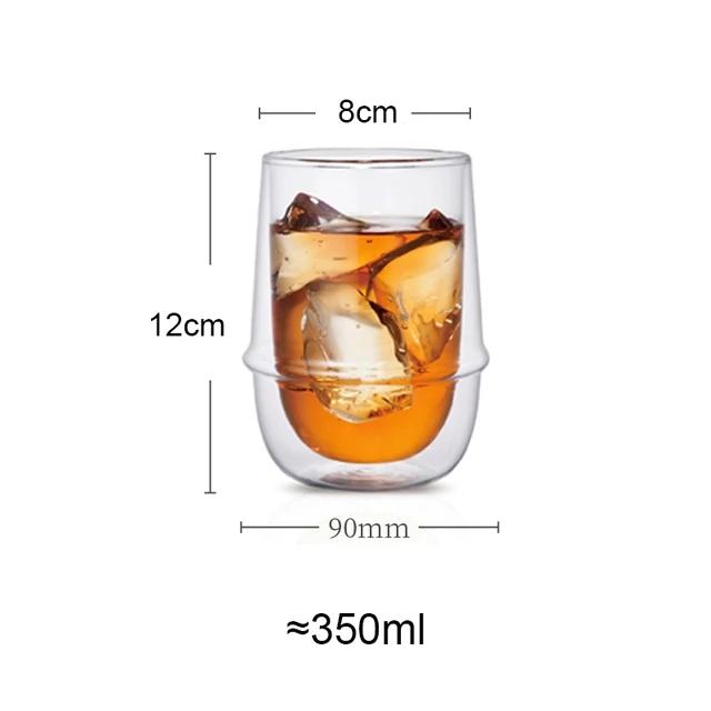 200/350ml Hrnek s dvojitou stěnou ve tvaru Saturnu Žáruvzdorné sklo Espresso Kávový hrnek Snídaňové mléko Jogurt Ovesná kaše Dezertní pohár