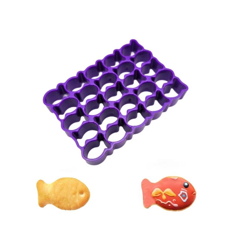 New 25 Grids Fish Biscuit Cutting Mold ABS Material Baking Mold Mini Goldfish Biscuit Cutting Mold Kitchen Gadgets