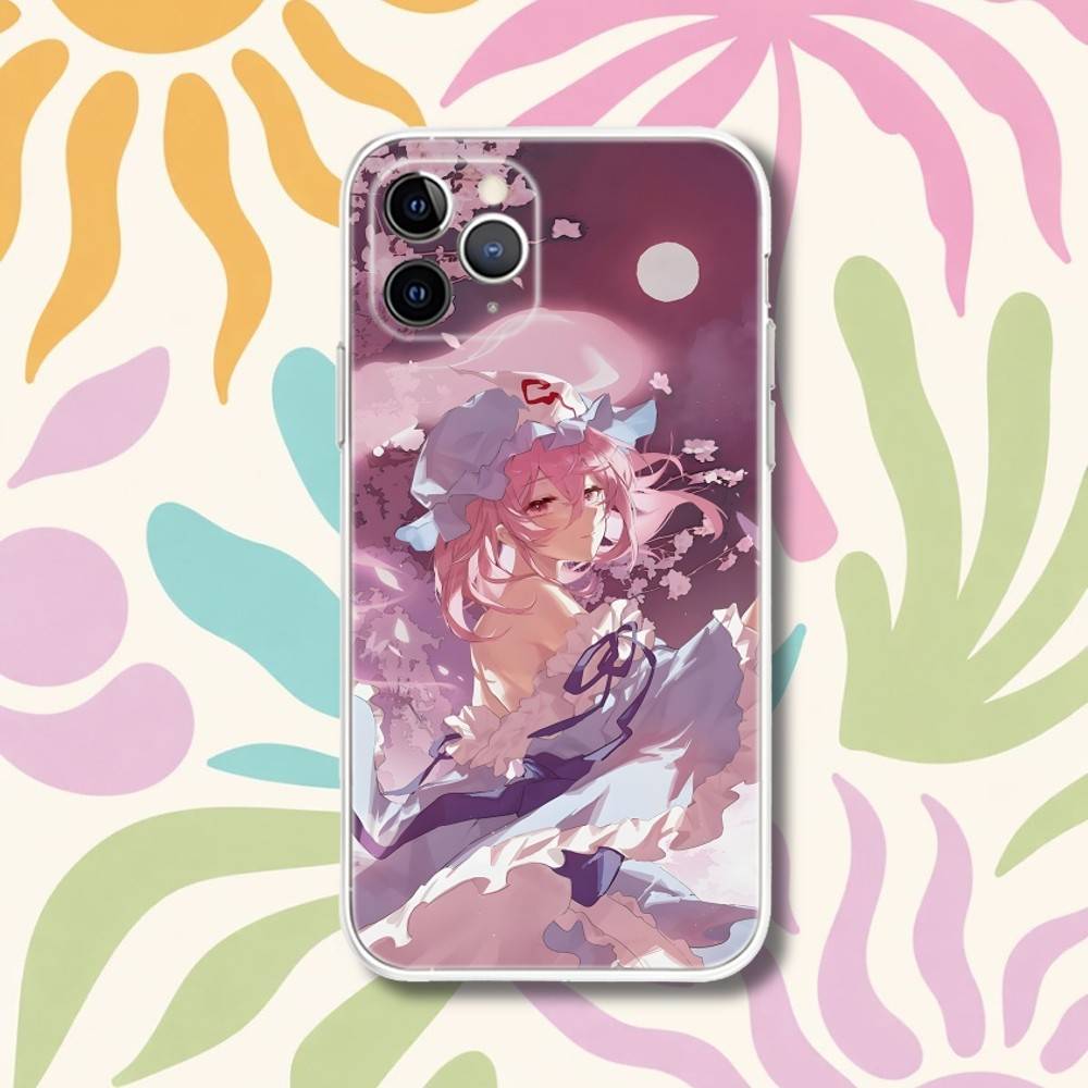 Saigyouji Y-Yuyuko Anime Phone Case For iPhone 17,16e,16,15,14,13,12,11 Mini Pro Max X,XR,XSMAX 8,7 Air Plus Transparent Soft