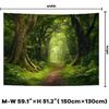 Amtoodopin Forest Tapestry Nature Landscape Tapestries Green Tree Tapestries Misty Forest Wall Art Jungle Scenery Tapestry Wall Hanging for Living