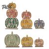 Autumn Theme Party Supplies 3Pcs Fall Wooden Pumpkin Tabletop Decor, Layered Cutout Maple Leaf Entryway Decorative Piece Figurine, Harvest