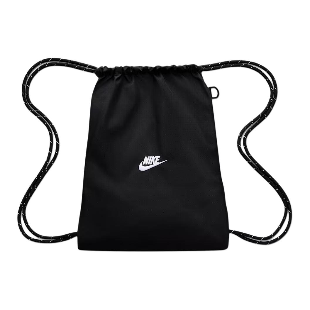 

Nike Heritage Sports Logo Print Drawstring Design Polyester Backpack Unisex Backpack Black IB4356-010 Black