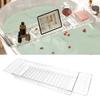 Clear Expandable Bathtub Tray PET   Water Resistant Bath Tub Tray Table for Bathroom