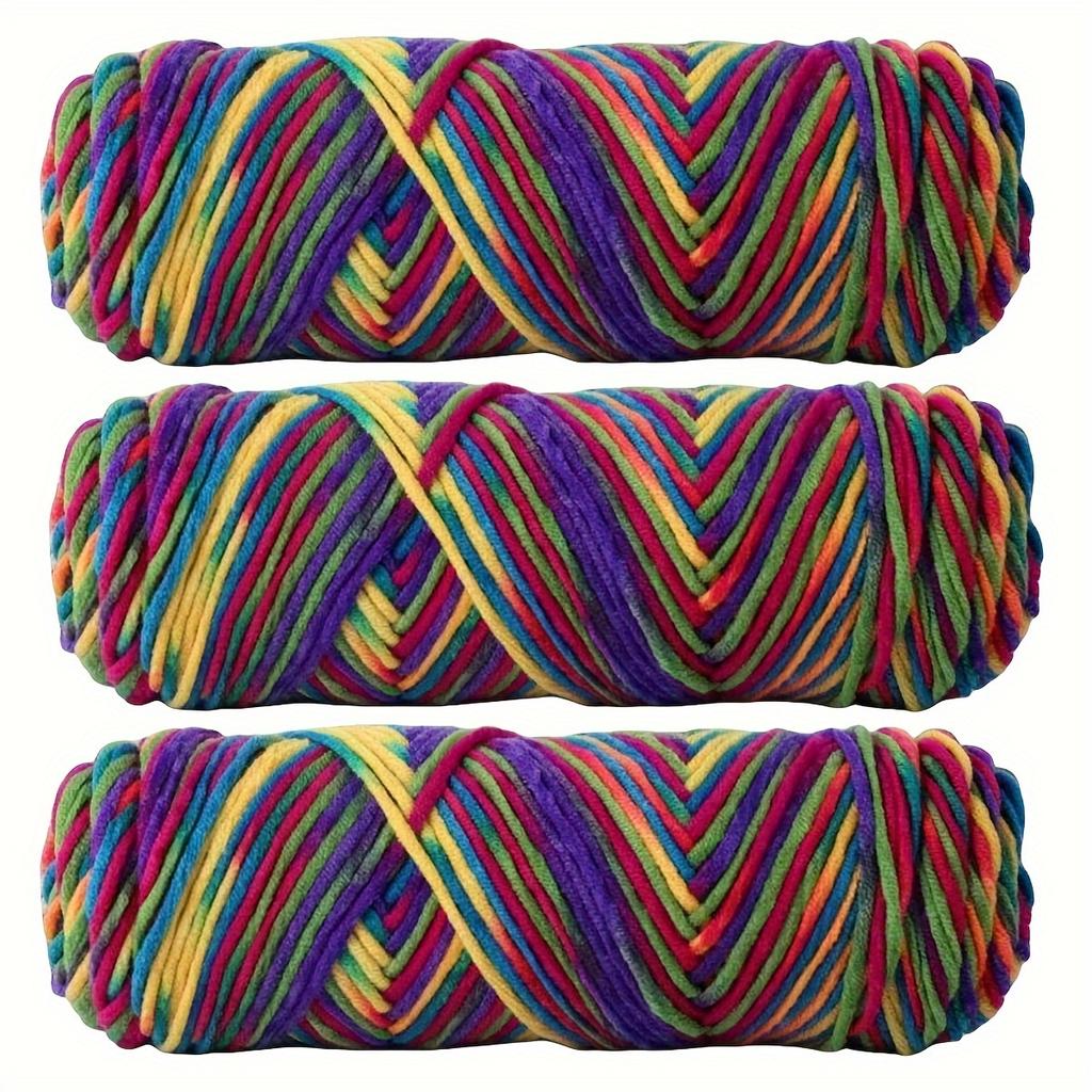 Vibrant 3pcs Yarn Bundle Soft & Thick 8-Strand Acrylic for DIY Knitting and Crochet, Ideal for Hats, 10.05oz Total