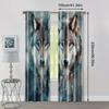 2pcs   Fashionable Curtains  Print Wolf Dreamcatcher Prints Fabric (without Rod) Versatile All Use for Bedroom   Living Room