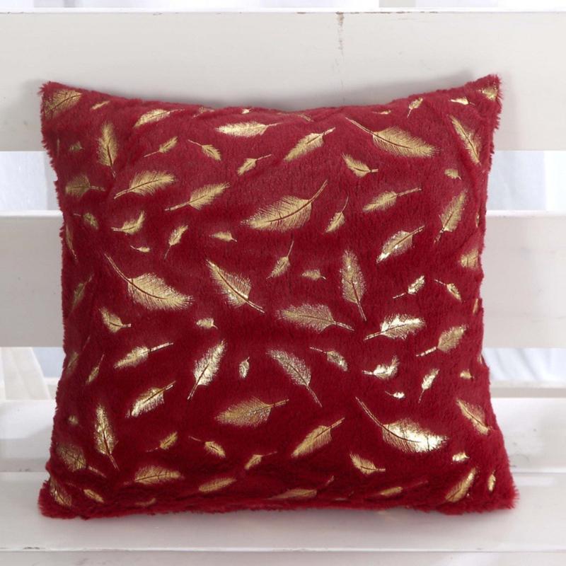 1Pc Plush Thick Leaf Pattern Soft Cushion Covers Sofa Couch Pillow Pillowcase 43x43CM