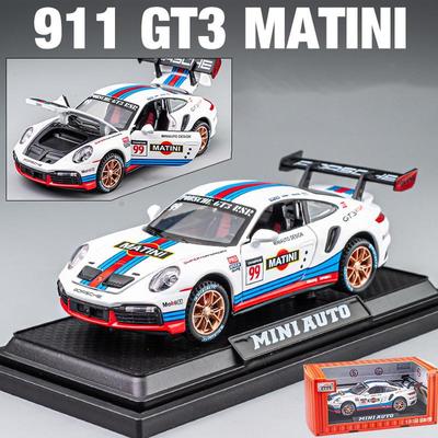 1:32 Scale 911 GT3 RSR Racing Alloy Model Car, Metal Simulation Sound And Light Diecast Toy Car Gift For Kids Fun Toys