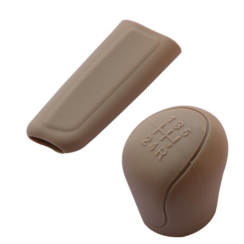 

2Pcs Car Silicone Gel Gear Knob Cover Head Car Gear Cover Non-slip Handbrake Shift Knob Silicone Protectors Hand Brake Covers