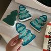 4pcs Festive Christmas Tree Sponge Scrubbers 3D Holiday Dish Cleaning Pads, Double Sided Kitchen Sponges with Snowflake Christmas Tree Designs,