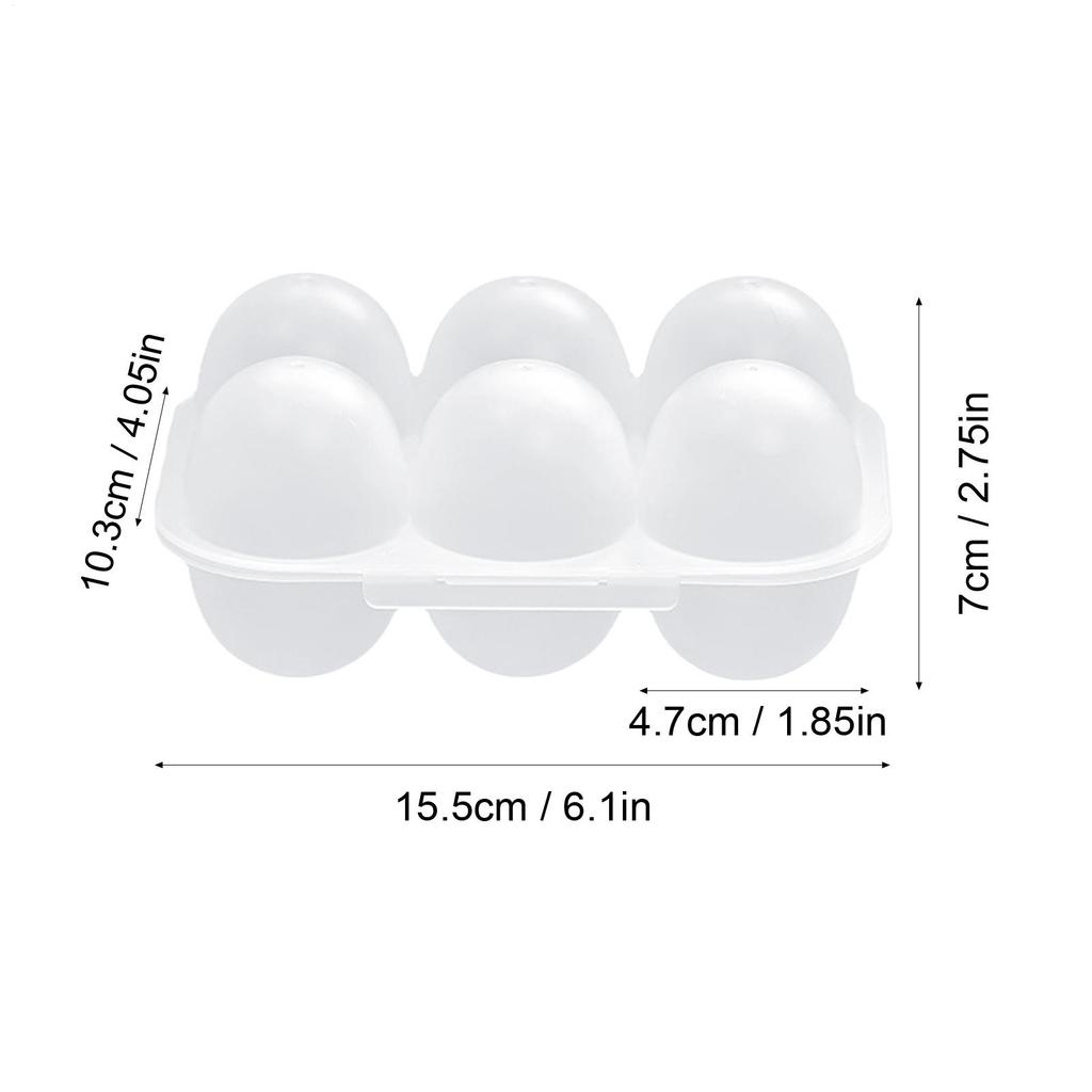 Clear Egg Protection Box 6 Grid Egg Holder Reusable Egg Carton with Egg Dispensers Egg Carriage for Refrigerator Camping Picnic
