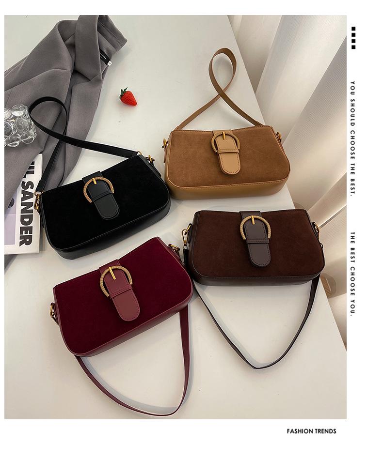 Retro Handbag: Niche Design Frosted Shoulder/Crossbody Bag