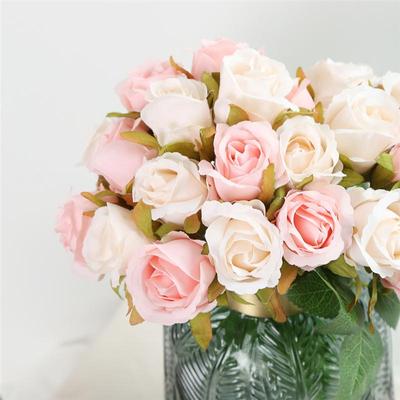 24 Pcs/lot Rose Artificial Flowers Wedding Bouquet Silk Rose Flower for Home Party Decoration Fake Flowers