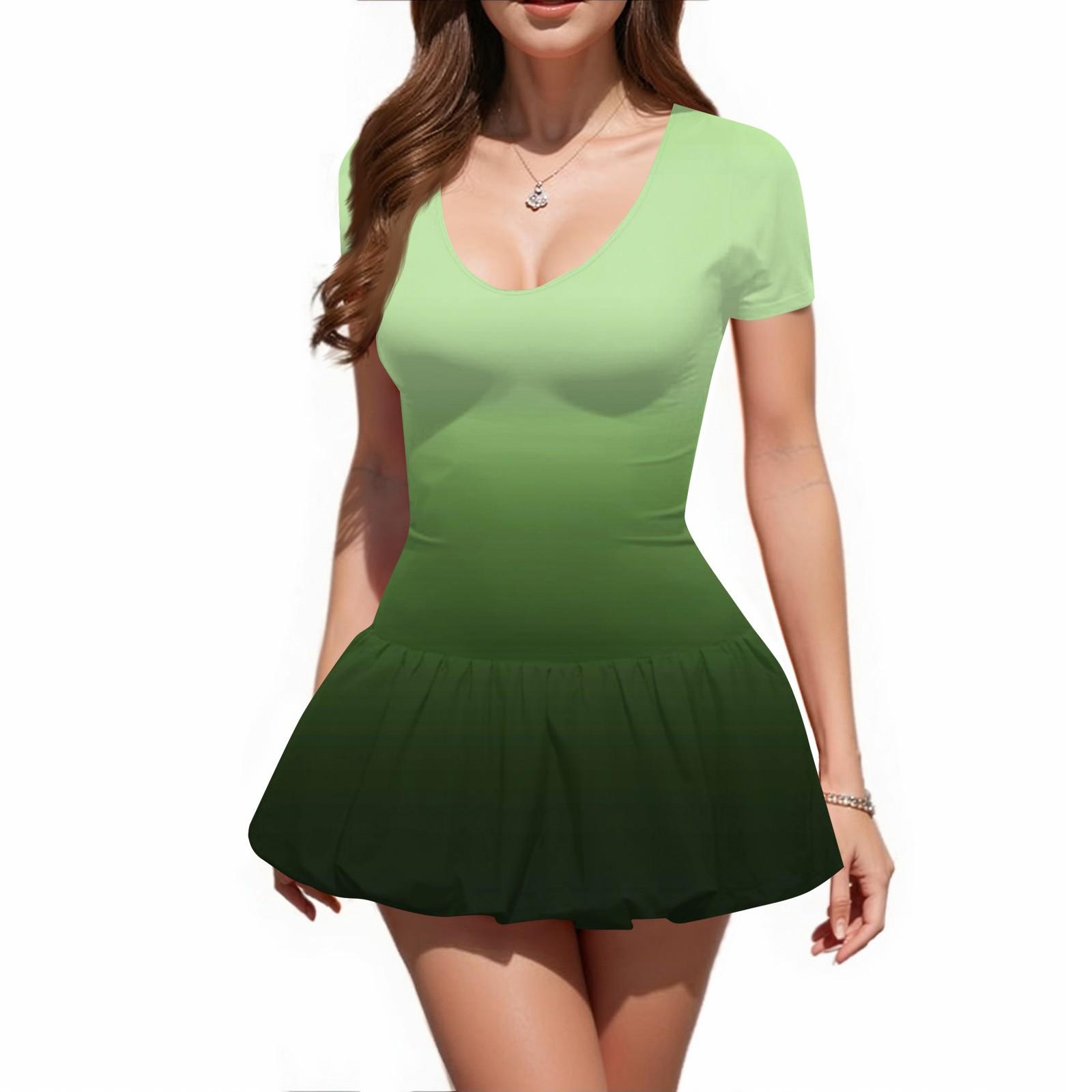 

Женское модное сексуальное платье с принтом и короткими рукавами и круглым вырезом M