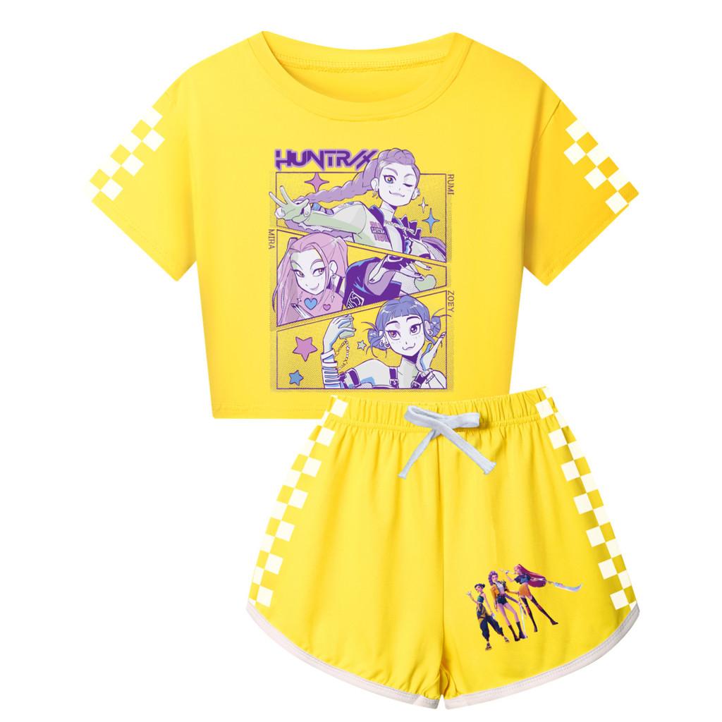 Kpop Demon Hunters Child Short Sleeve Short Pants Parent Child Pajama Set For Sleepwear Comfort