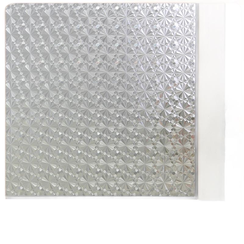 Diamond Flower Privacy Glass Film: Opaque, Light-Transmitting Anti-Peep Window Sticker for Bathrooms and Showers.