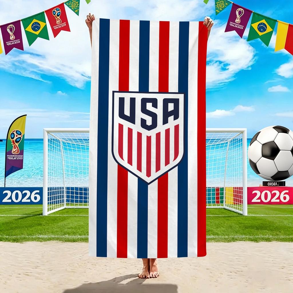 World Cup Beach Towels, Us-Canada-Mexico Football Team Microfiber Quick-Drying Absorbent Bath Towels, Sports Towels