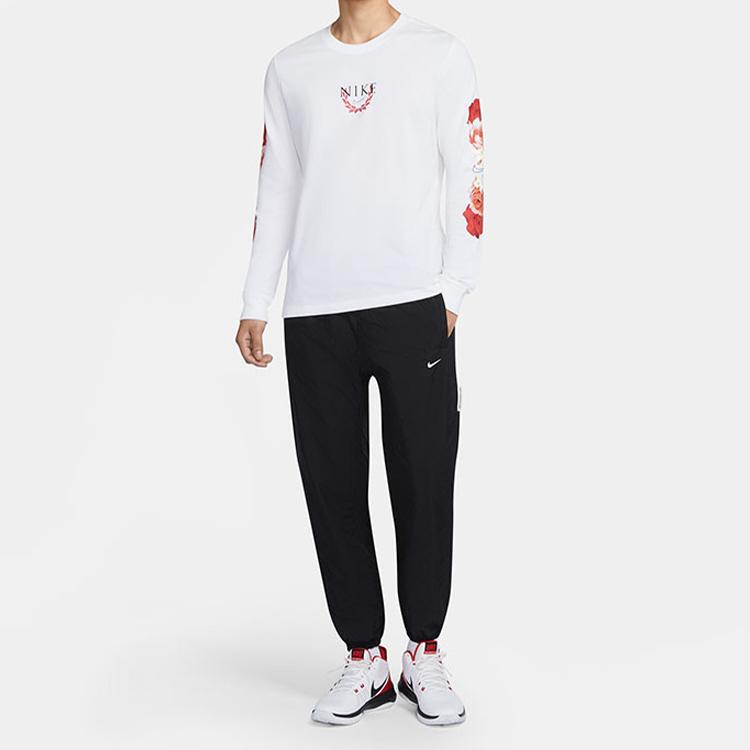 Nike Logo Print Elastic Waist Drawstring Sports Trousers Men Bottoms Black CK6826-010