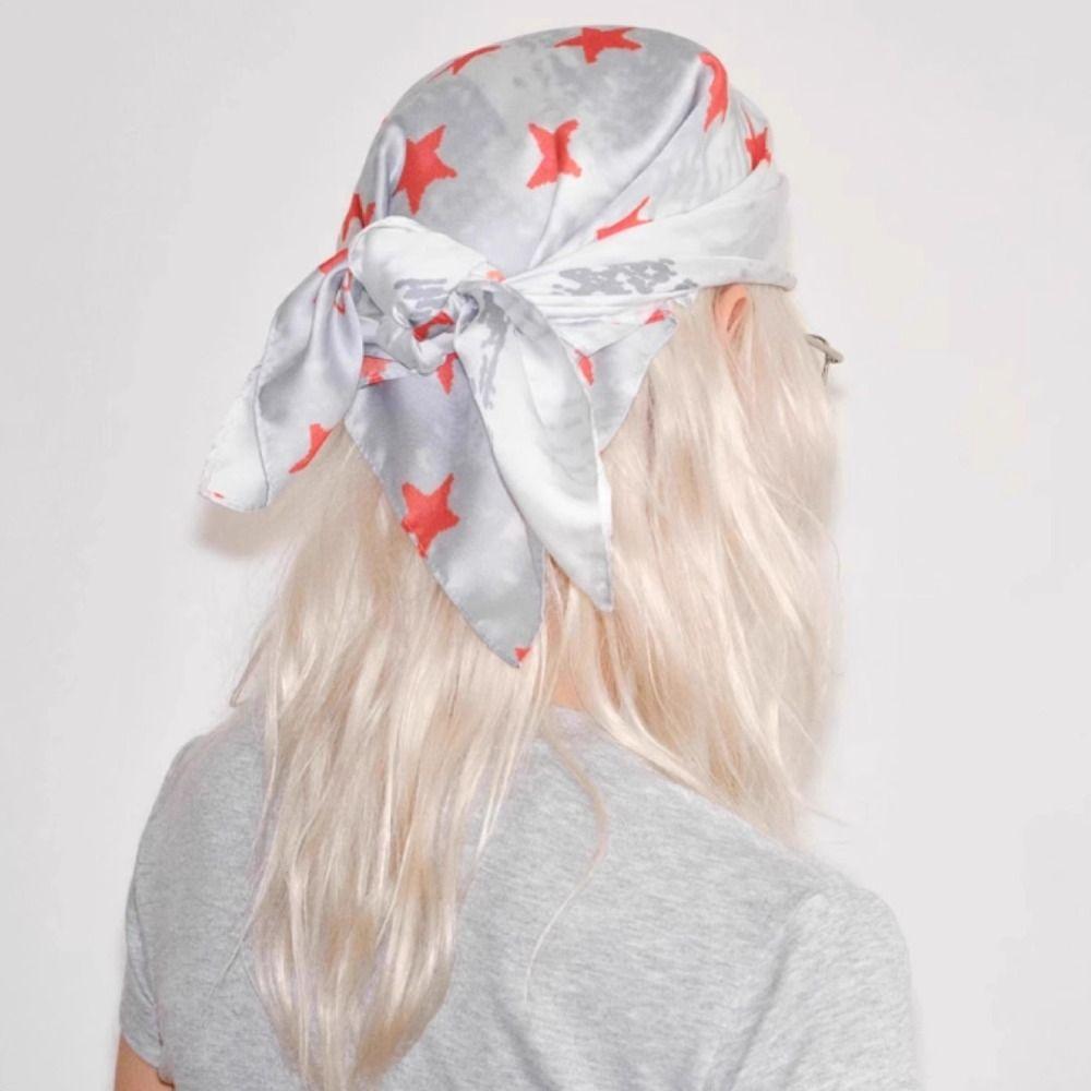 Foulard a Stampa Leopardo Stellato Bandana Punk All-match Turbante con Stampa Y2k Raffinata Vacanza