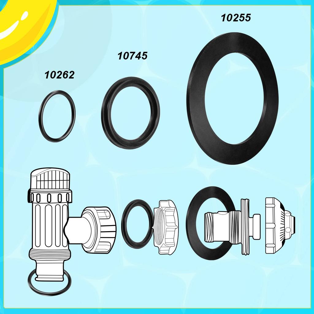 25076RP O Rings Rubber Washer Pool Filter Accessory Rubber Pool Plunger Replacement Gasket for Intex 10747 10262 25006