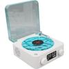 Generic Record Player Speaker with Weather and Battery Display, Portable for Living Room (White)