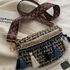 Weave Crossbody Bags Female Tassel Waist Bag Retro Leather Shoulder Packs