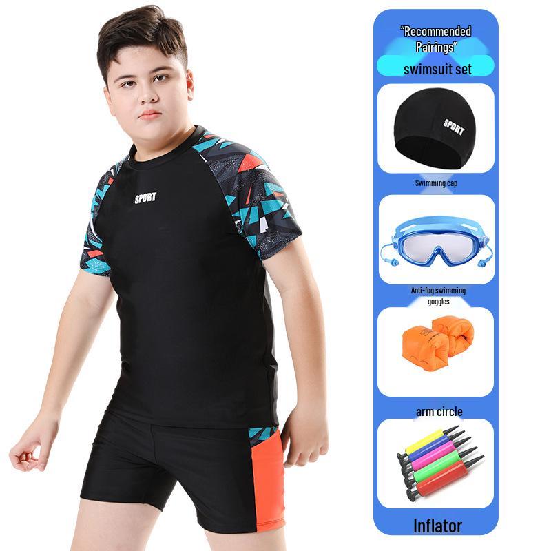 Kids' Long Sleeve Sun-Protective Swimsuit: Quick-Dry, Chlorine-Resistant UPF50+ Two-Piece Set
