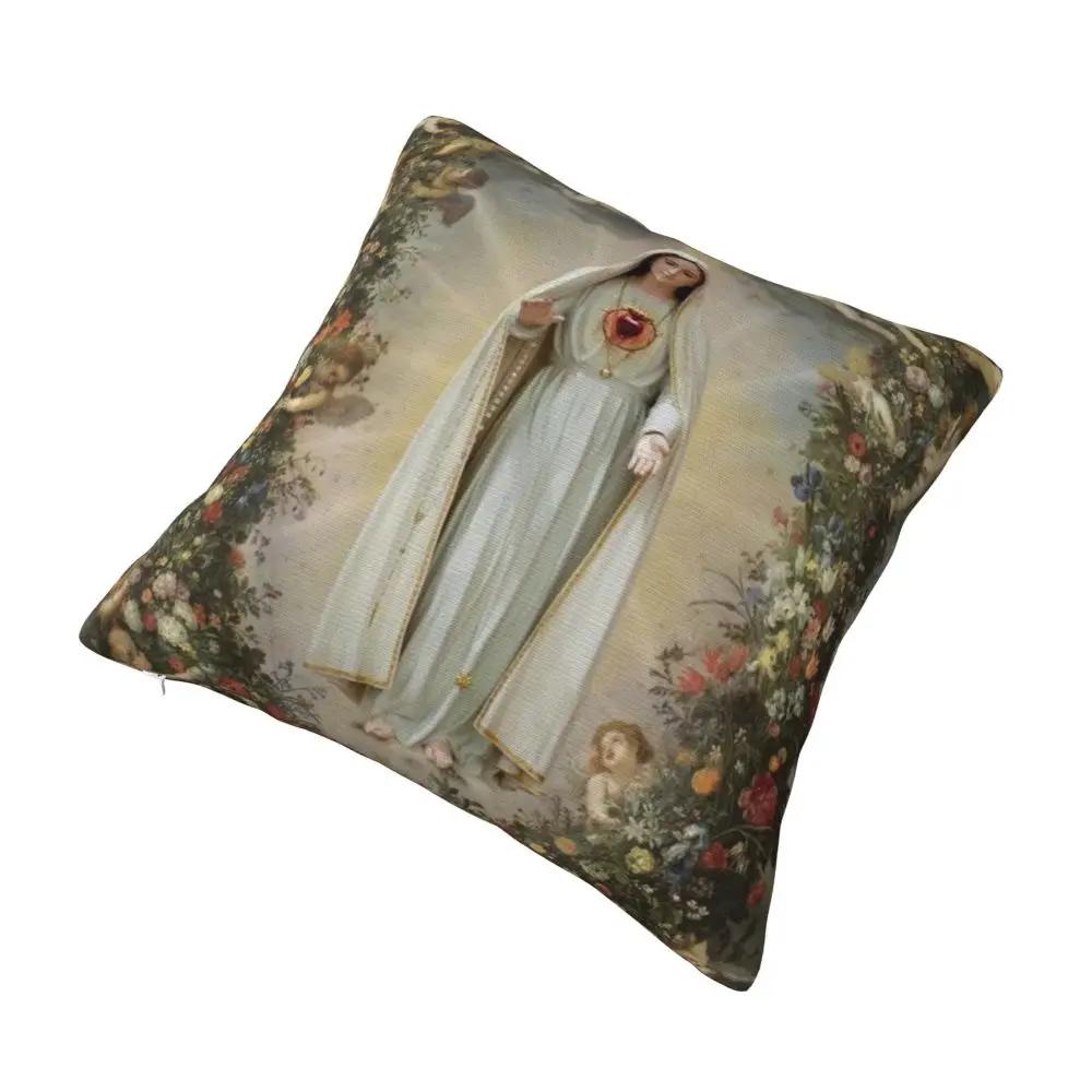 Virgin Mary Heart Of Mary Pillowcase Soft Polyester Cushion Cover Decoration Throw Pillow Case Cover Home Square X