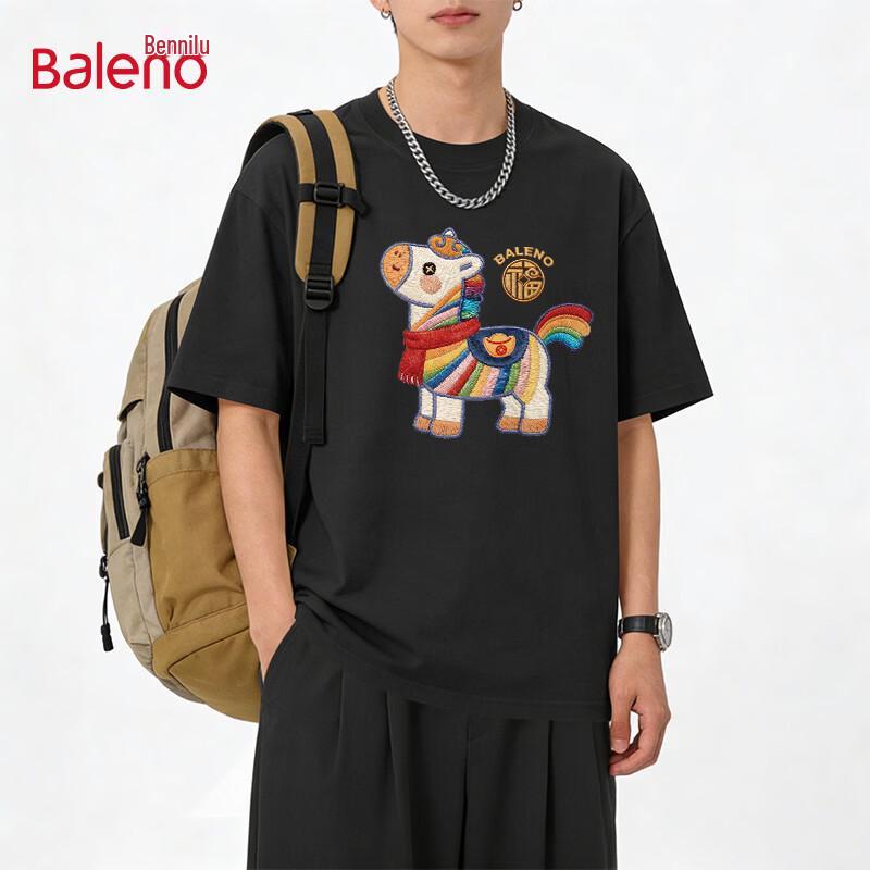 Baleno Men's Pure Cotton Lucky Horse Graphic T-Shirt