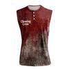 Men's Halloween Printed Sports Button Pocket Sleeveless Vest