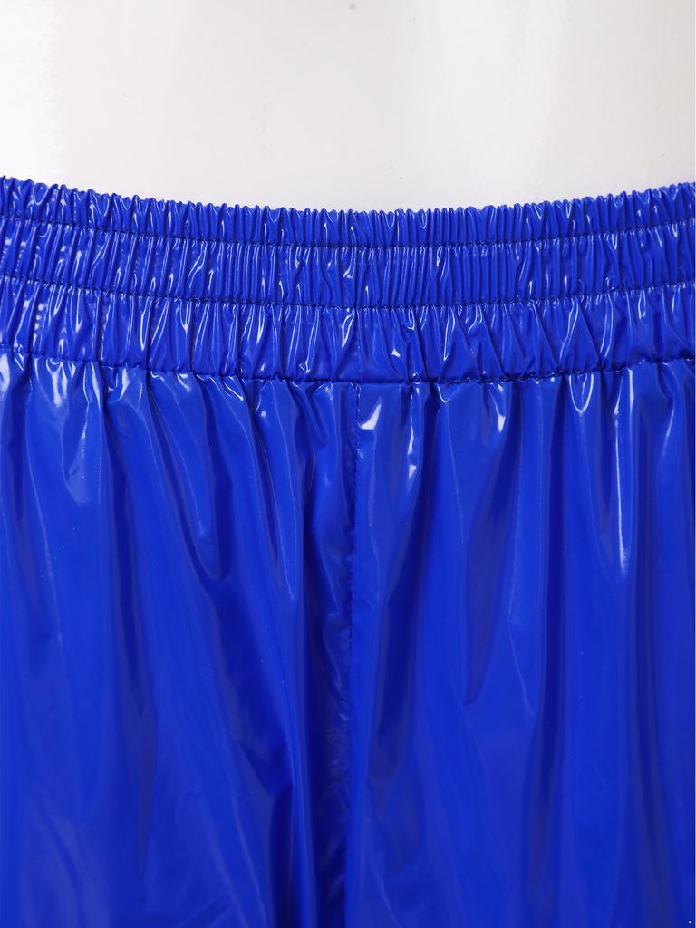 Mens Waterproof Swim Trunks Pockets Color Blocking Stripes Elastic Waistband Athletic Bottoms