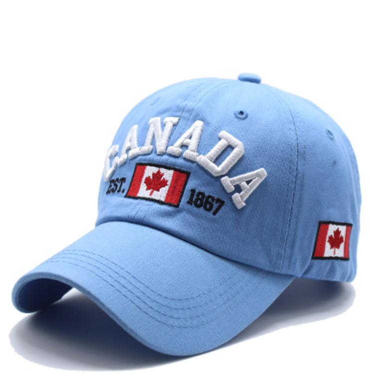 

Adjustable CANAD Maple Leaf Embroidered Baseball Hat for Men and Women Couples, Suitable for Outdoor Sports, Leisure, Sunshade Adjustable небесно-голубой