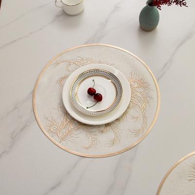 Placemat עגול עמיד בחום זהב PVC מחצלת הגנה לשולחן אנטי-השרפה מבודדים מבודדים לשולחן אוכל ביתי מטבח חתונה