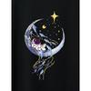 European Sizes Men's Casual Trendy Moon Astronaut Graphic Print Comfortable Crew Neck Short Sleeve T-shirt, Oversized Loose Clothing
