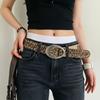 Spicy Girl Leopard Print Waistband PU Leather Men Belt Trend Y2K Belt  Male