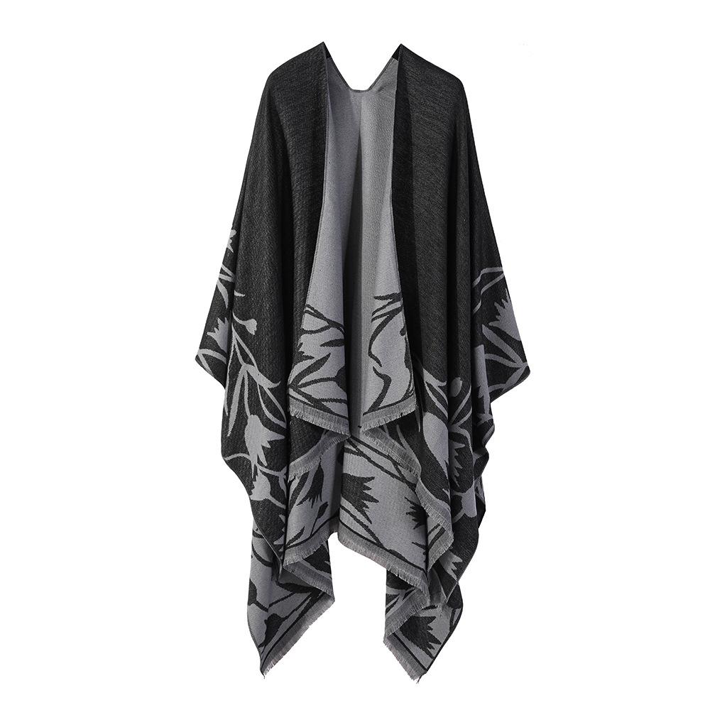 Klassischer Tulpenschal, Catwalk-Uhr, All-Match-Performance mit geteiltem Schal-Cape im pastoralen Stil