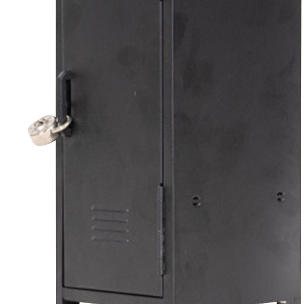 Compact Metal Cabinet Sturdy Design with Two Compartments And Lock Perfect for Collectibles