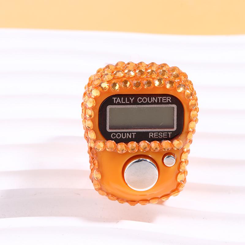 Portable 7 Colors Rhinestone Finger Counter Sparkling Design Counting Tool for Prayers Fitness and Learning Tasks
