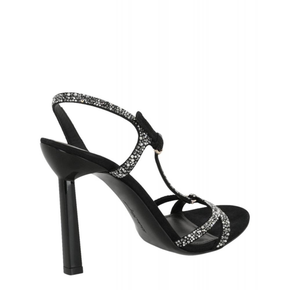 Salvatore Ferragamo Jole X5 Crystal Embellished Heels Black