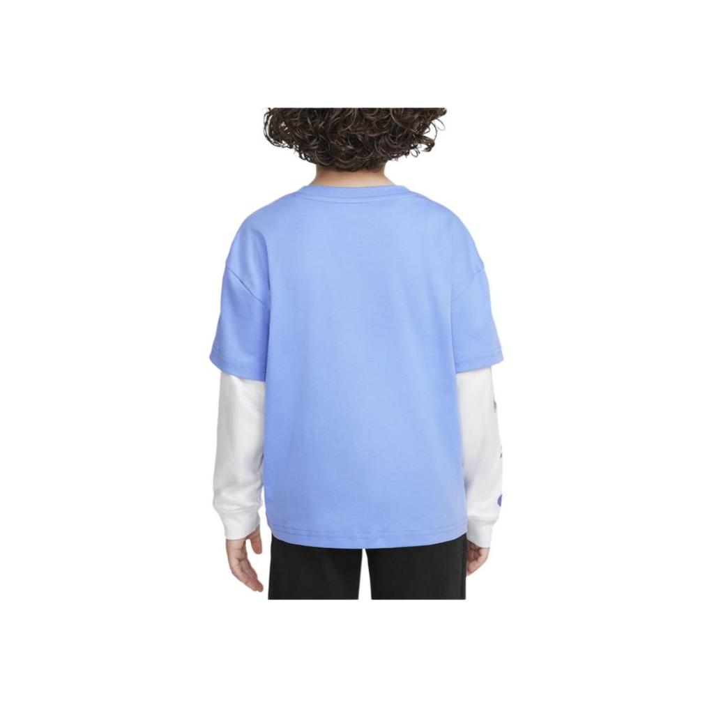 Nike Soft Comfortable Fashion Casual Long Sleeve T-Shirt Kids Tops Pulse-Blue HQ7801-410