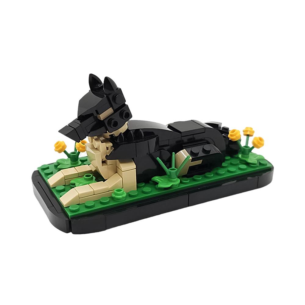 MOC German Shepherd Sasha Building Blocks Model German Shepherd Family Pet Dog Bricks Assembly Toys Children's Birthday Gifts