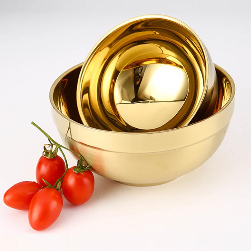 304 Edelstahl Gold Schüssel Haushaltsküche Kochutensilien Ideal zum Zubereiten oder Aufbewahren von Speisen