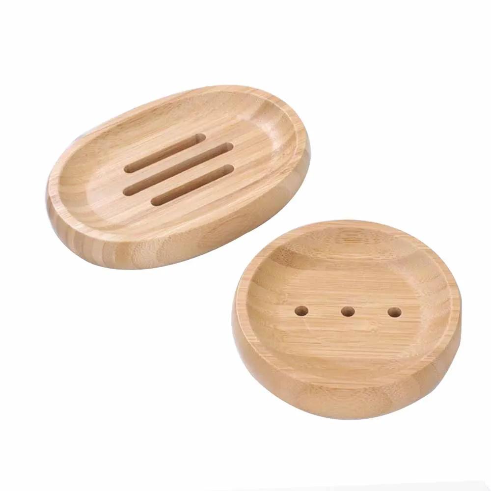 1PC Soap Box Natural Bamboo Dishes Bath Soap Holder Bamboo Case Tray Wooden Prevent Mildew Drain Box Bathroom Washroom Tools