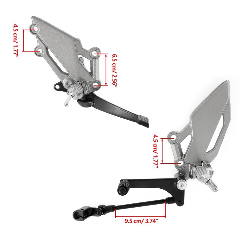 2 ks Řazení motocyklového pedálu Řadicí páka motocyklu Přední sada nožní držák Držák nožní opěrky pedál